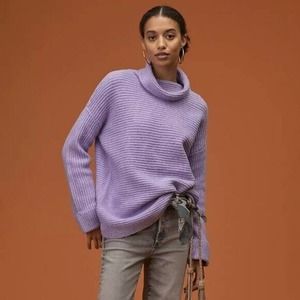 NWT Anthropologie Pilcro Cowl Neck Sweater Oversized Cuffed Size M Lilac